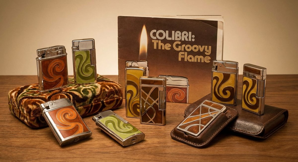 Accendini Colibri degli anni 70 con design retrò colorato